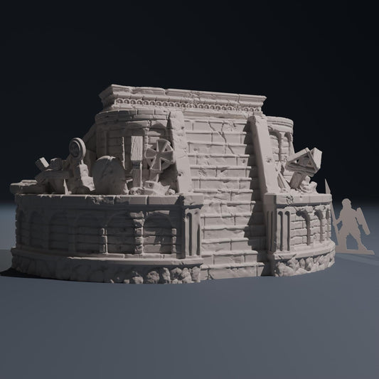 Temple ruins - Catacombs gate 28mm 32mm Wargaming Scenery Trench Terrain Tabletop Diorama - Wargame peace