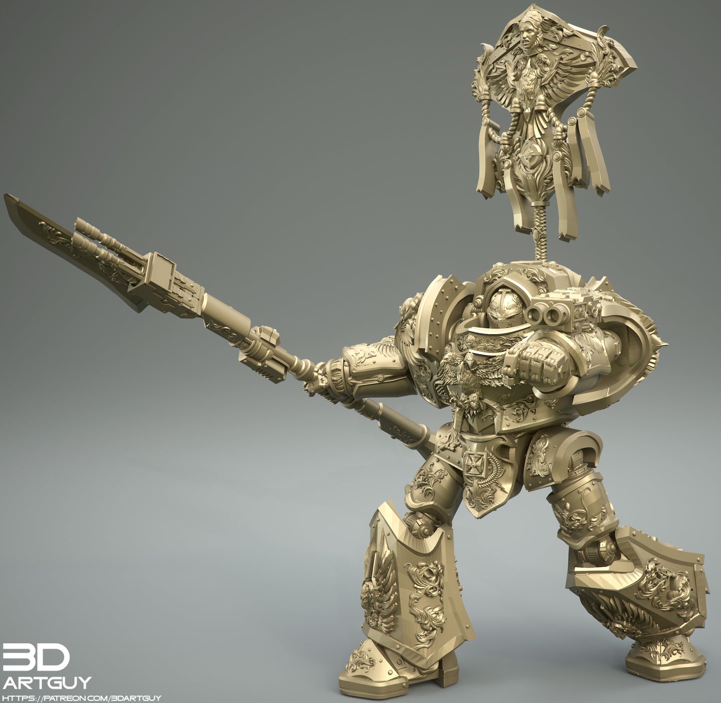 Golden Mech | 3DArtGuy | Grimdark compatible