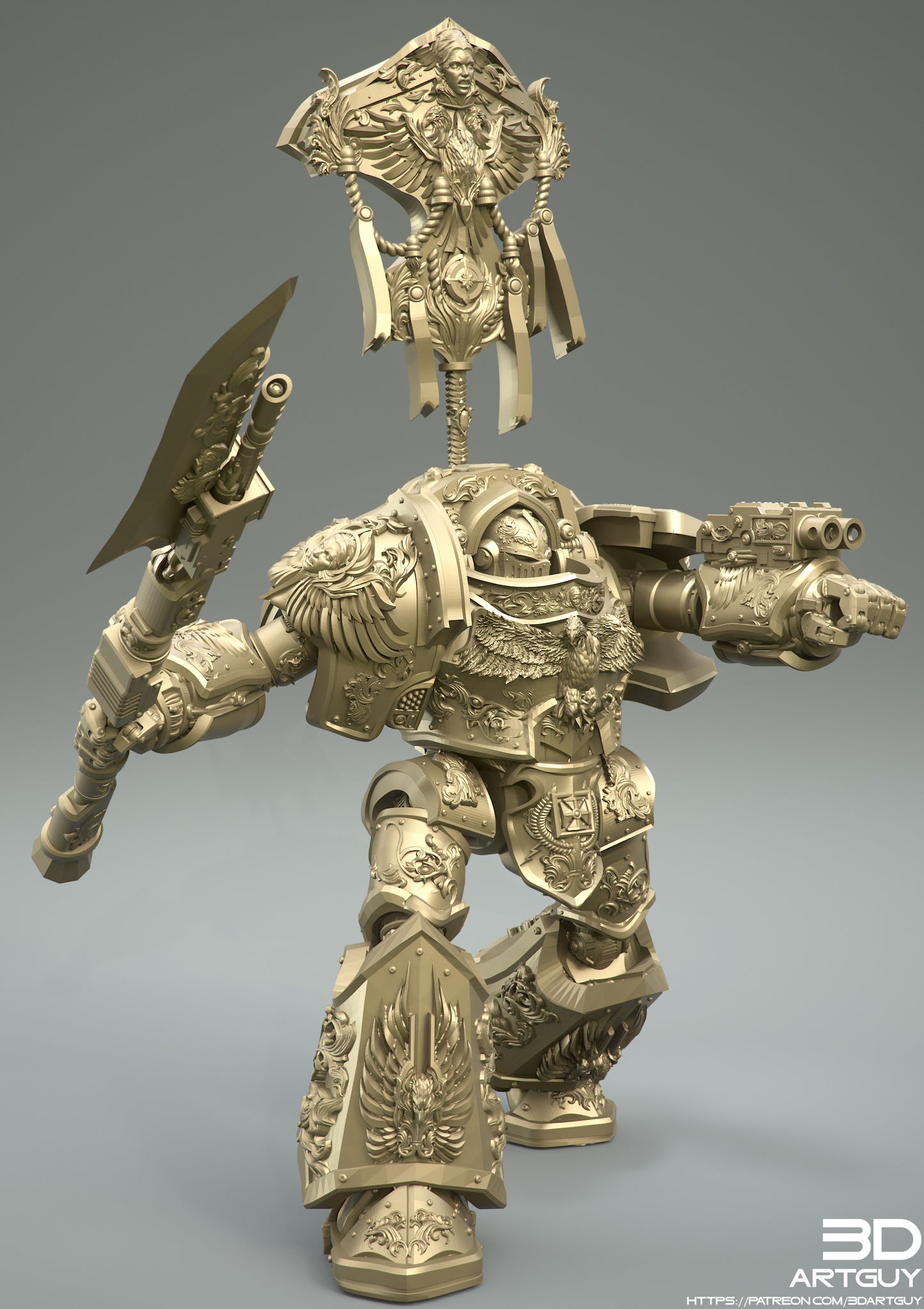 Golden Mech | 3DArtGuy | Grimdark compatible
