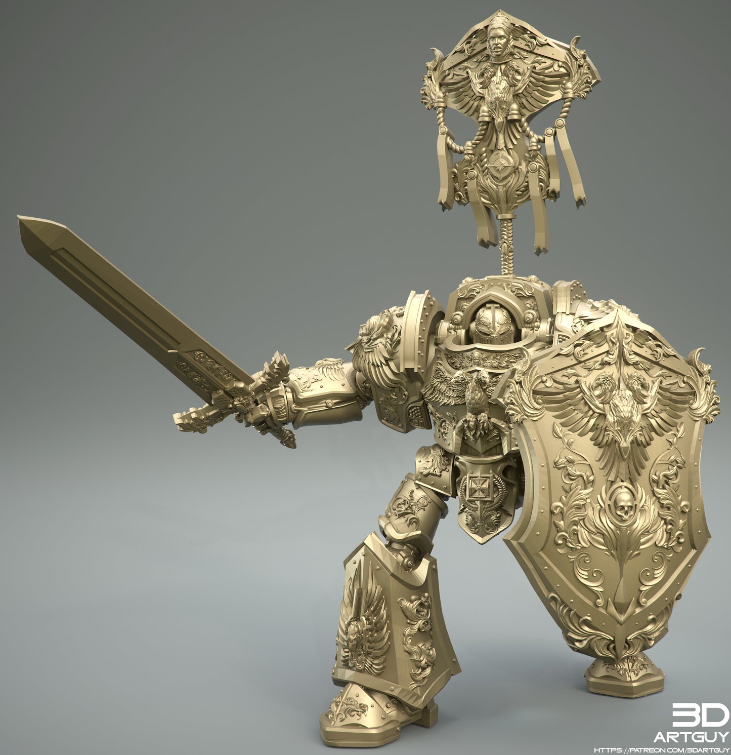 Golden Mech | 3DArtGuy | Grimdark compatible
