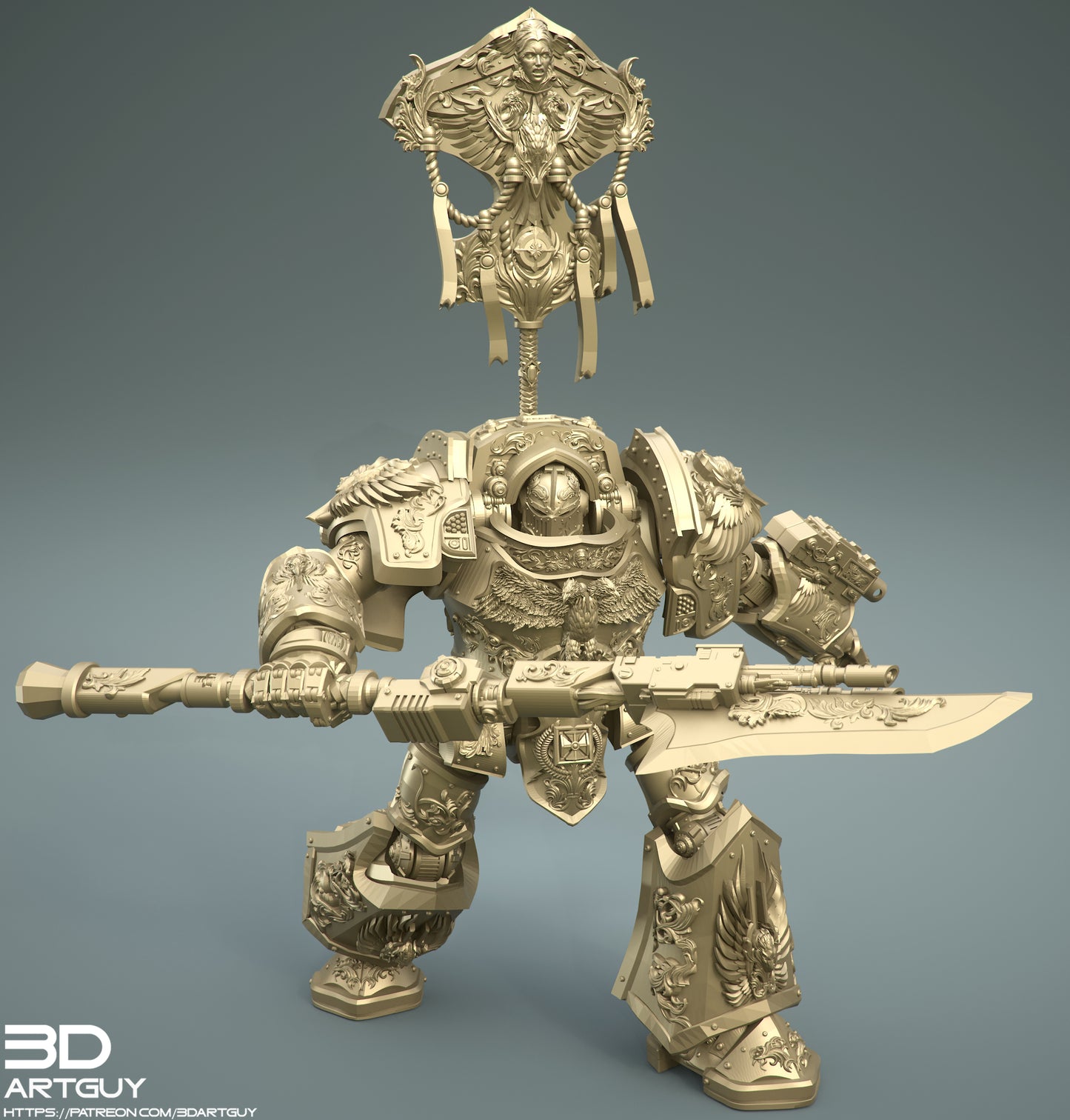 Golden Mech | 3DArtGuy | Grimdark compatible