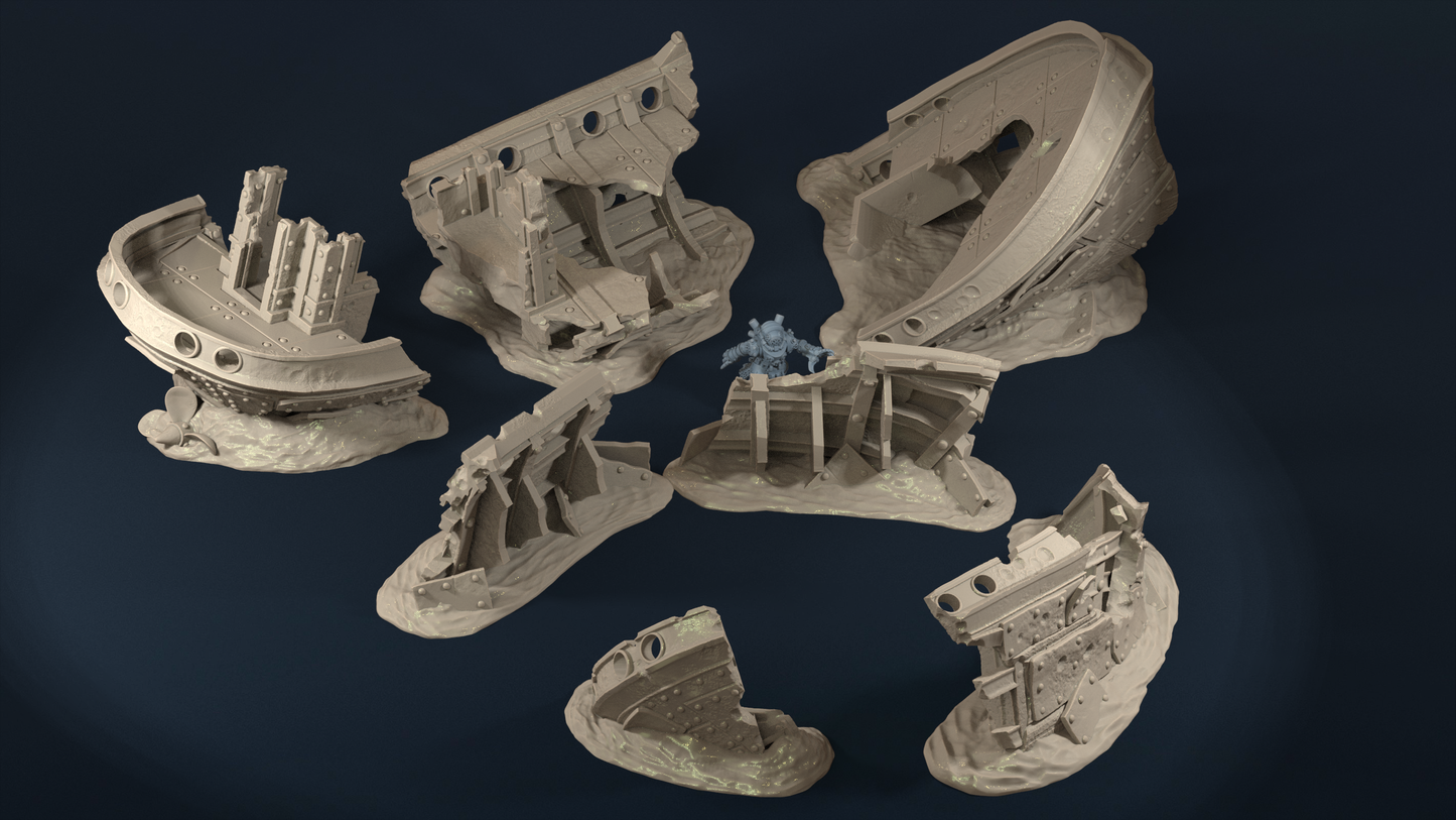 Drowned Front: Ship wrecks – 28mm/32mm Wargaming Scenery
