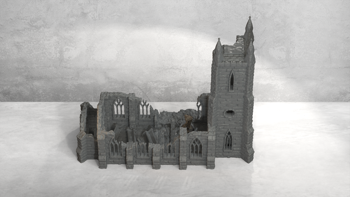 Ruined Cultist Church – 28mm/32mm Wargaming Scenery