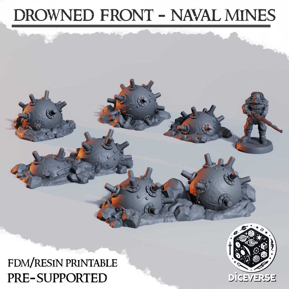 Drowned Front: Sea Mines – 28mm/32mm Wargaming Scenery