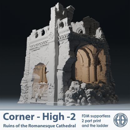 Temple ruins Corner B - 28mm/32mm Wargaming Terrain