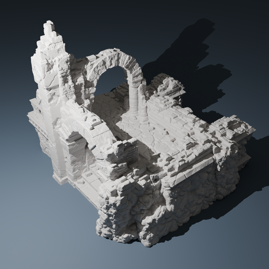 Temple ruins  - Corner D by Hexbrick - Wargaming Scenery - Trench Terrain
