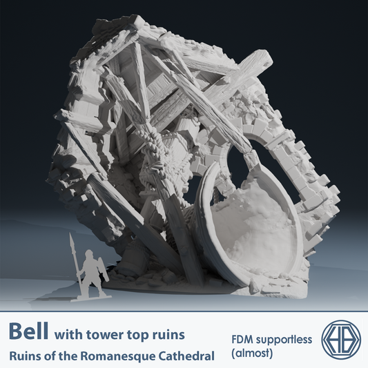 Temple ruins  - Destroyer Bell by Hexbrick - Wargaming Scenery - Trench Terrain