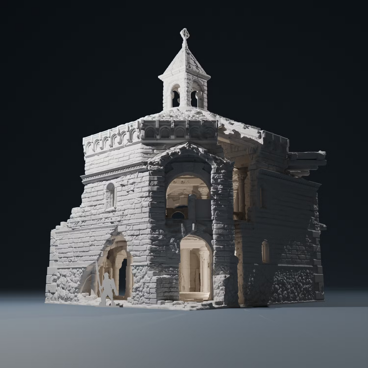 Temple ruins Baptistery - 28mm/32mm Wargaming Terrain