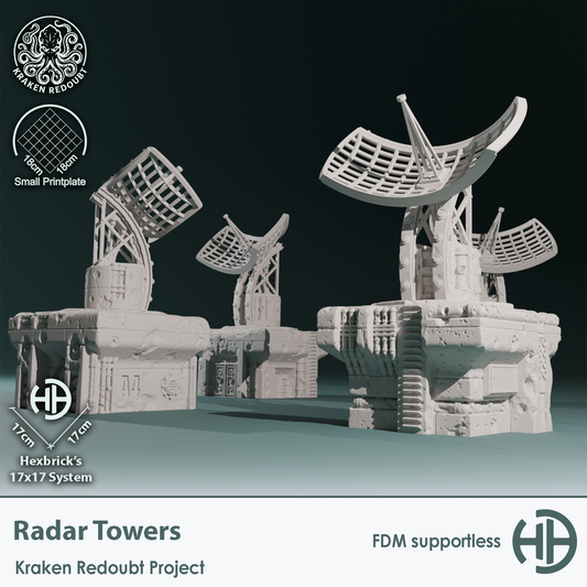 Kraken Redoubt - Radio Tower by Hexbrick - Wargaming Scenery - Trench Terrain