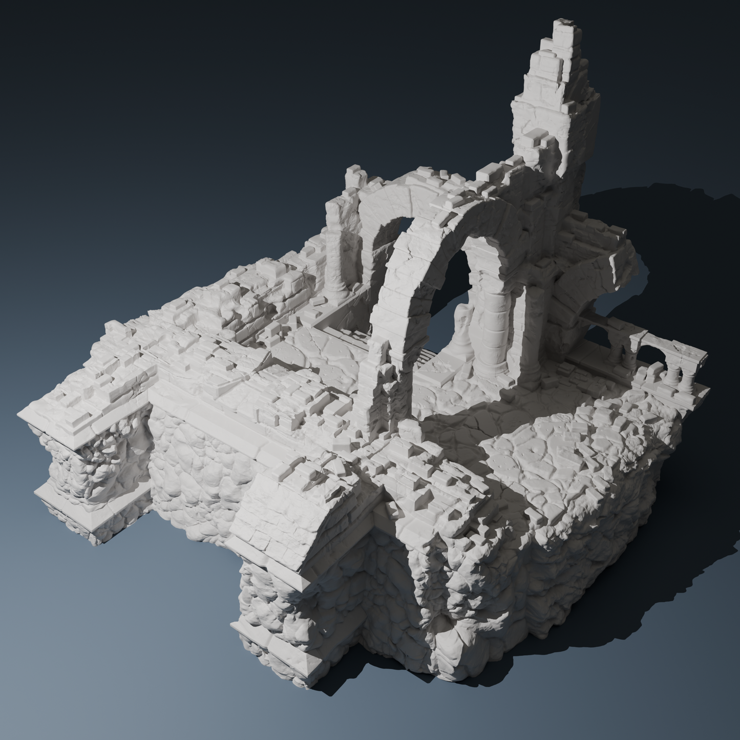 Temple ruins  - Corner D by Hexbrick - Wargaming Scenery - Trench Terrain