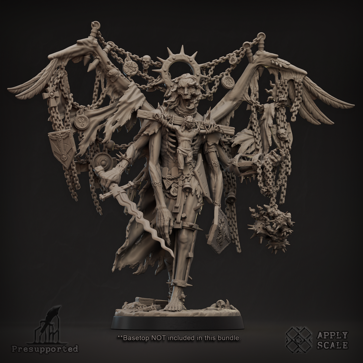 Fallen Saint Seraph of Mockery by ApplyScale – 32mm Trench Crusade proxy miniature
