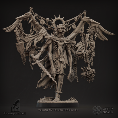Fallen Saint Seraph of Mockery by ApplyScale – 32mm Trench Crusade proxy miniature