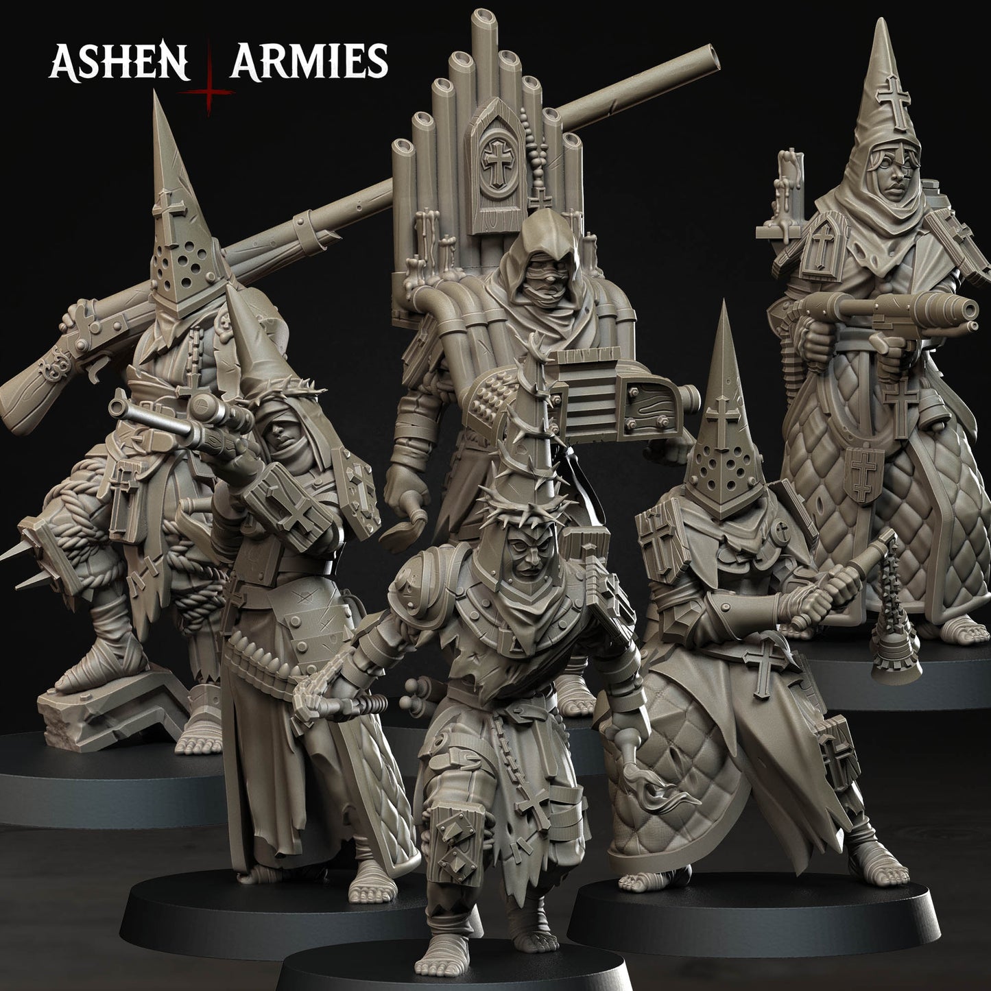 Pilgrims by Ashen Armies - 3D printed Grimdark Miniatures