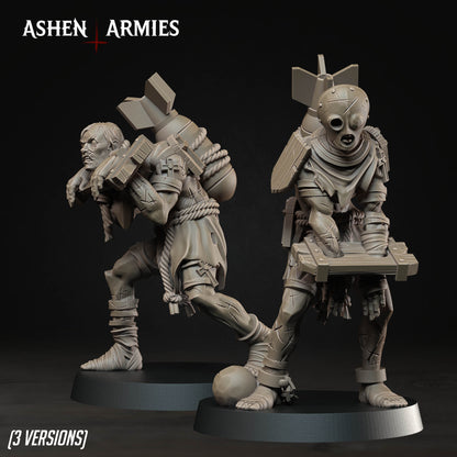 Pilgrim Ecclesiastic Prisoners by Ashen Armies - 3D printed Grimdark Miniatures