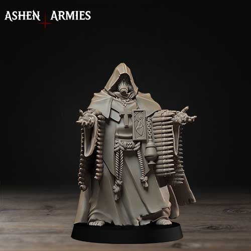 Mendelist ammo monk by Ashen Armies - 3D printed Grimdark Miniatures