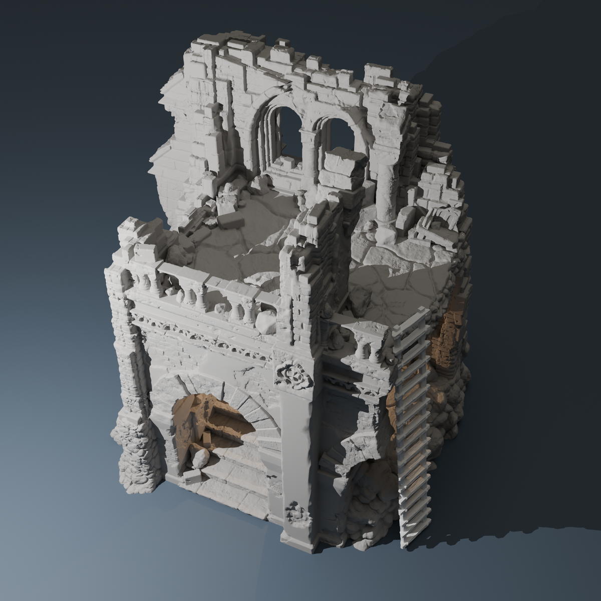 Temple ruins Corner B - 28mm/32mm Wargaming Terrain
