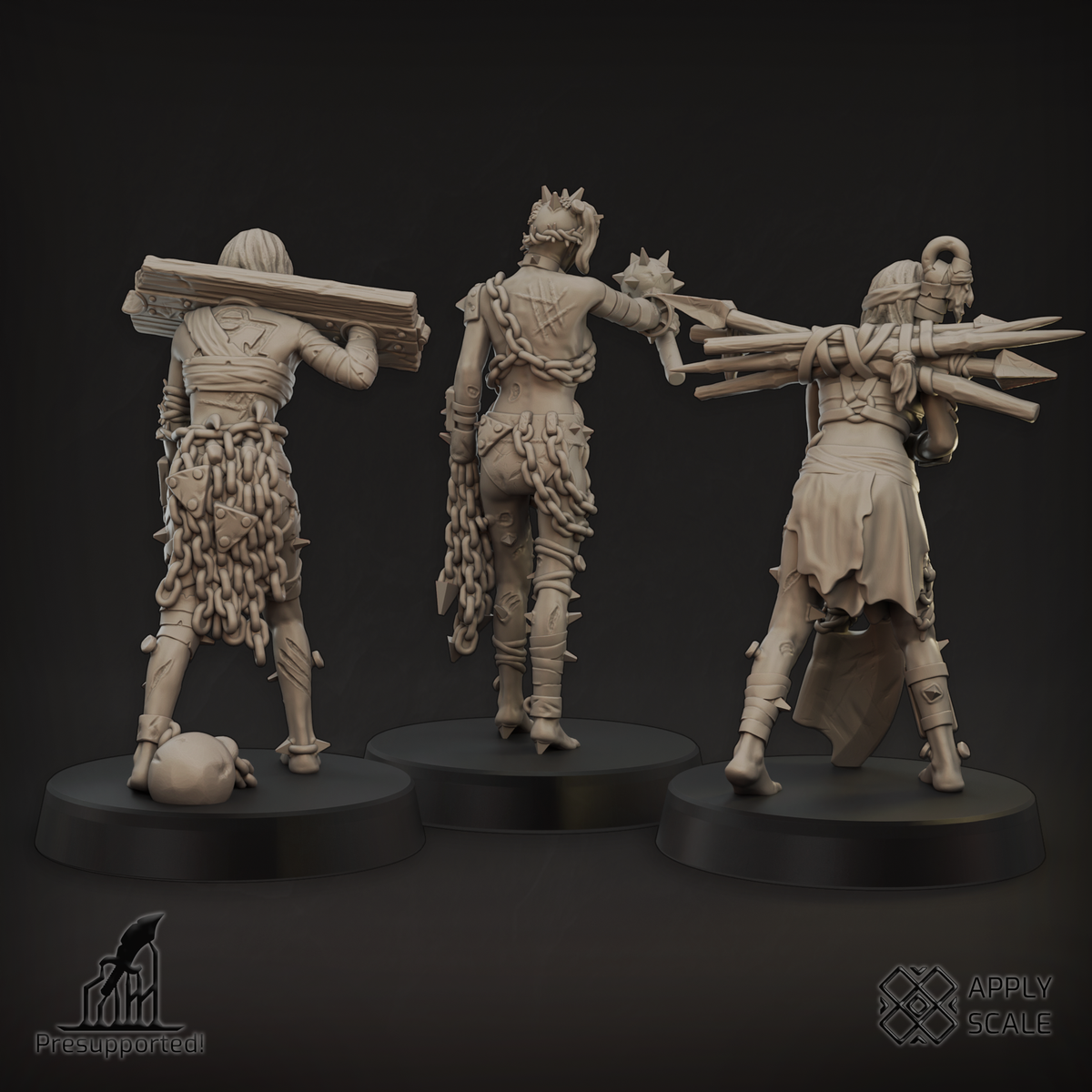 ApplyScale Wretched Slaves miniatures for infernal tabletop warbands