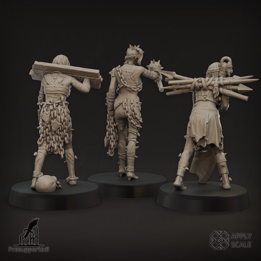ApplyScale Wretched Slaves miniatures for infernal tabletop warbands