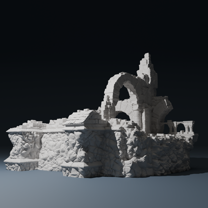 Temple ruins  - Corner D by Hexbrick - Wargaming Scenery - Trench Terrain