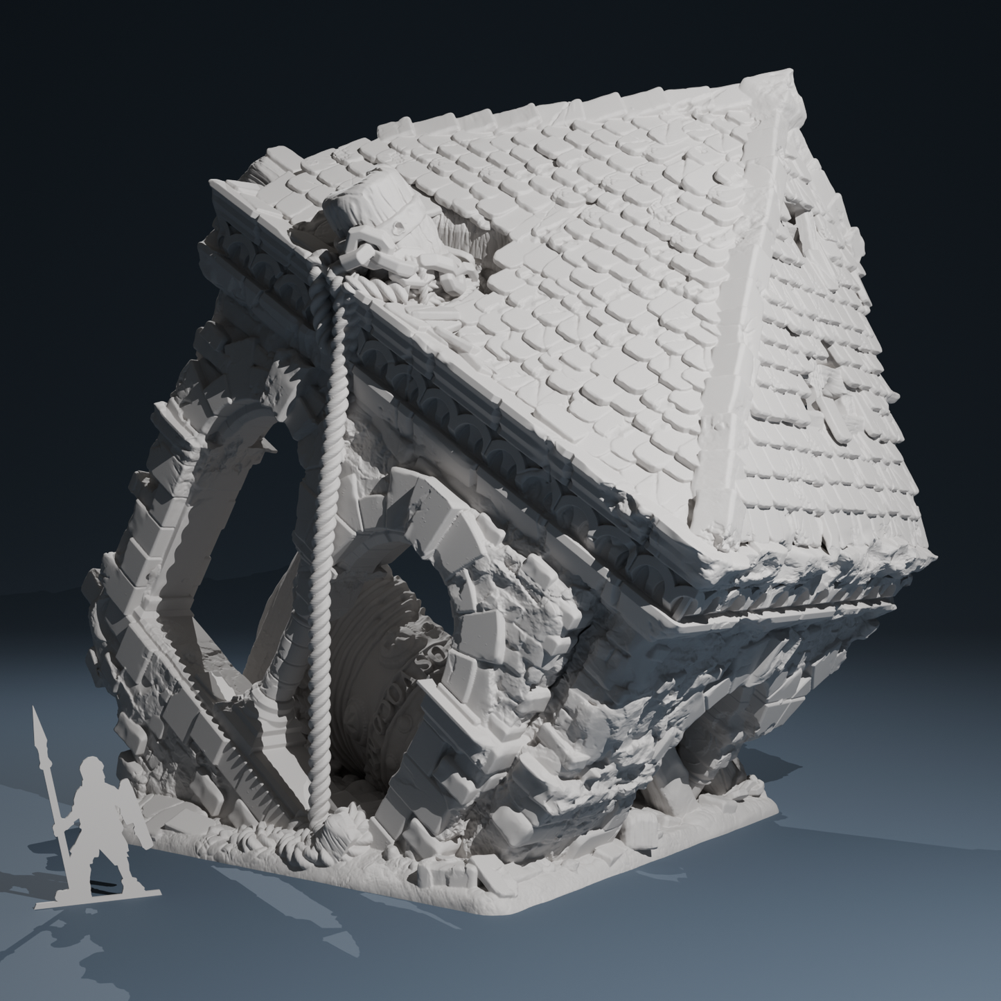 Temple ruins  - Destroyer Bell by Hexbrick - Wargaming Scenery - Trench Terrain