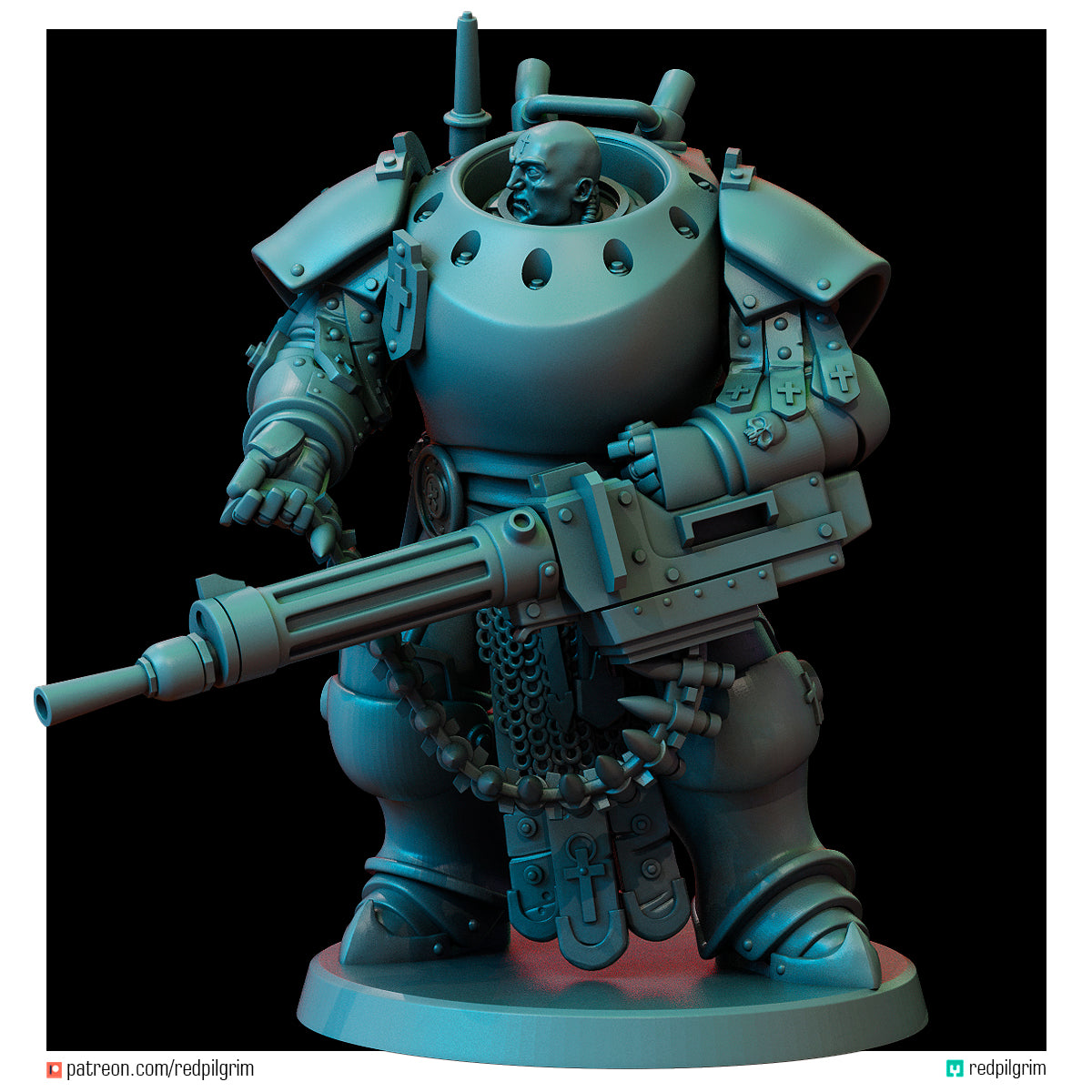 Heavy Gunner Heavy Mechanized Unit by Red Pilgrim Miniature - 3D printed Grimdark Miniature