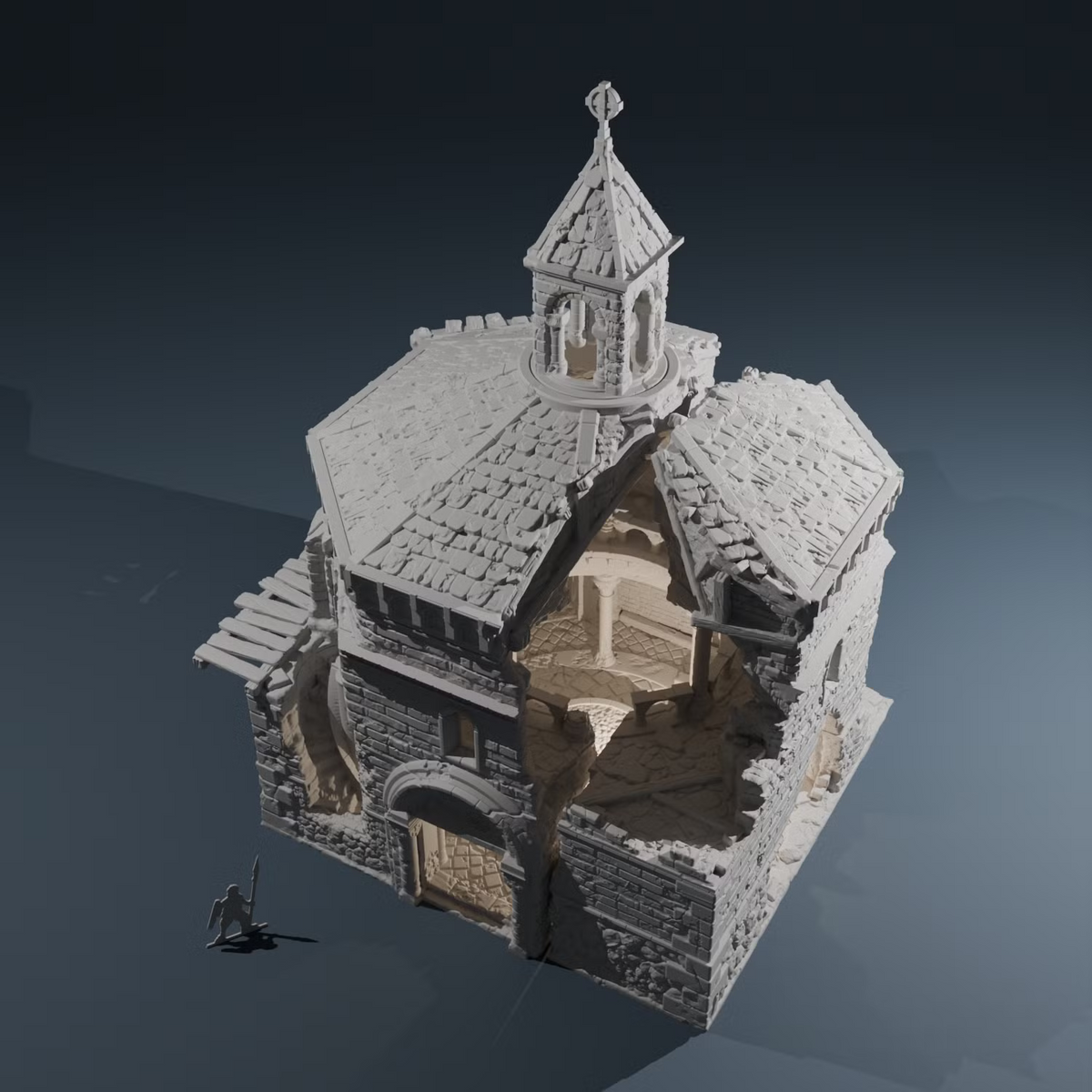 Temple ruins Baptistery - 28mm/32mm Wargaming Terrain