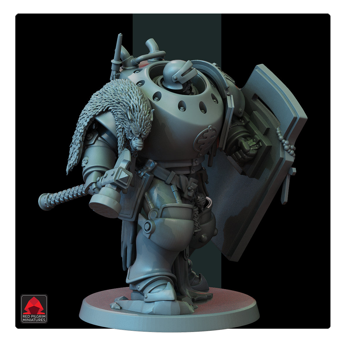 Leiutenant Heavy Mechanized Unit by Red Pilgrim Miniature - 3D printed Grimdark Miniature