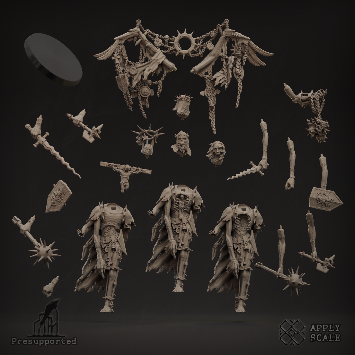 Fallen Saint Seraph of Mockery miniature for Court of the Seven-Headed Serpent-inspired warbands