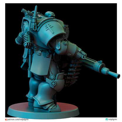 Heavy Gunner Heavy Mechanized Unit by Red Pilgrim Miniature - 3D printed Grimdark Miniature