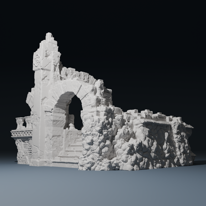 Temple ruins  - Corner D by Hexbrick - Wargaming Scenery - Trench Terrain