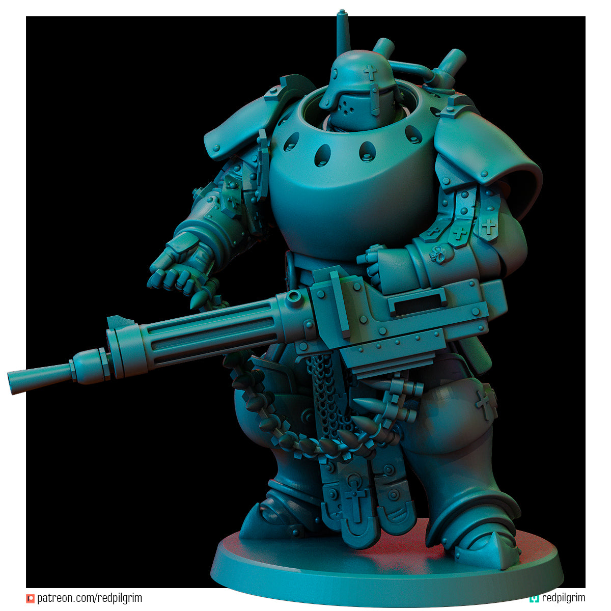 Heavy Gunner Heavy Mechanized Unit by Red Pilgrim Miniature - 3D printed Grimdark Miniature