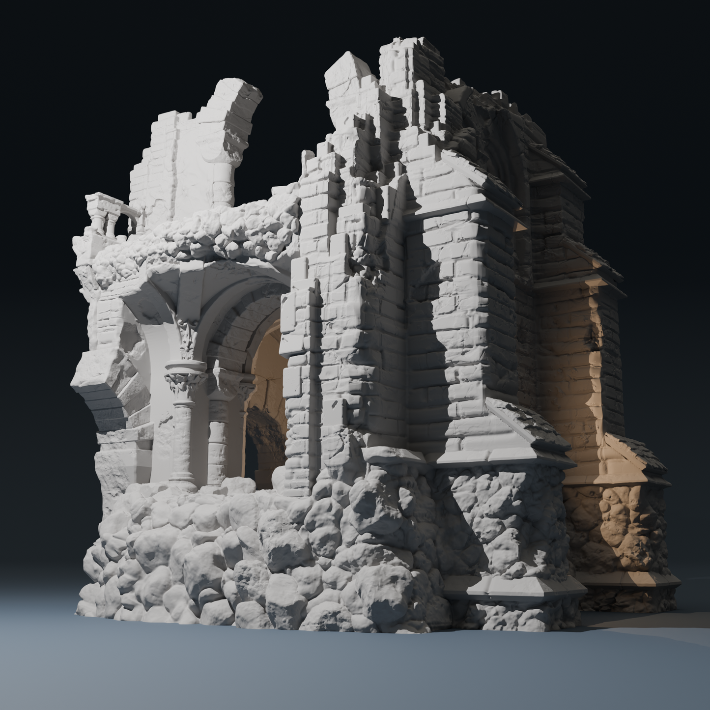 Temple ruins Corner B - 28mm/32mm Wargaming Terrain