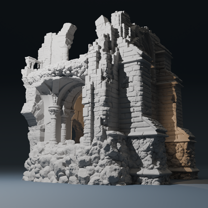 Temple ruins Corner B - 28mm/32mm Wargaming Terrain