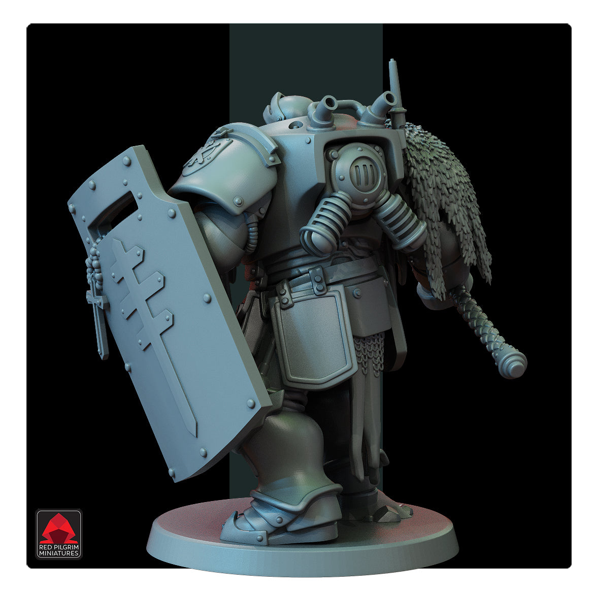 Leiutenant Heavy Mechanized Unit by Red Pilgrim Miniature - 3D printed Grimdark Miniature