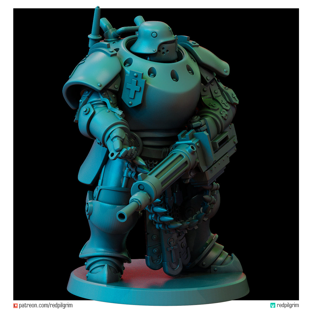 Heavy Gunner Heavy Mechanized Unit by Red Pilgrim Miniature - 3D printed Grimdark Miniature