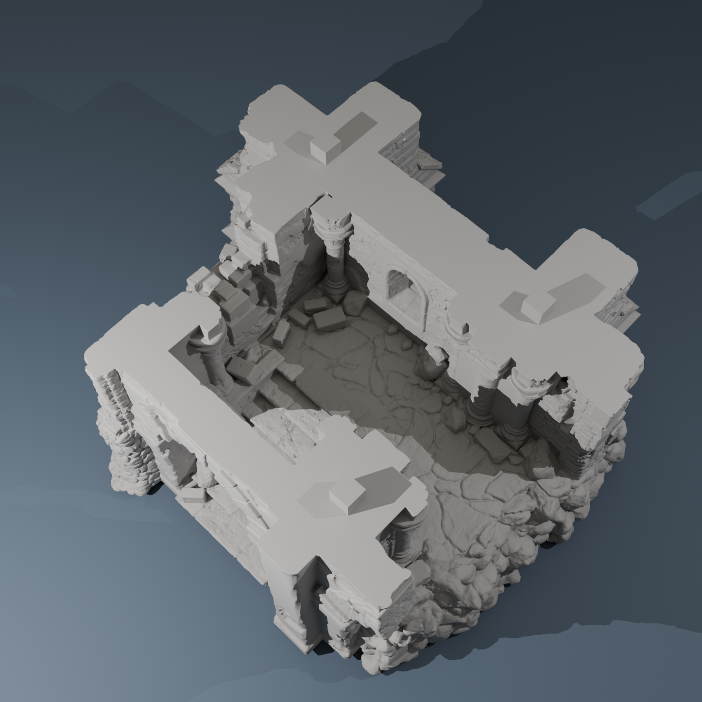 Temple ruins Corner B - 28mm/32mm Wargaming Terrain