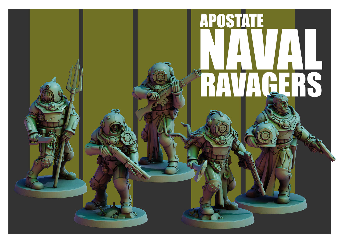 Apostate Naval Ravagers by Red Pilgrim Miniature - 3D printed Grimdark Miniature