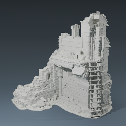 Temple Ruins Corner A - 28mm/32mm Wargaming Terrain