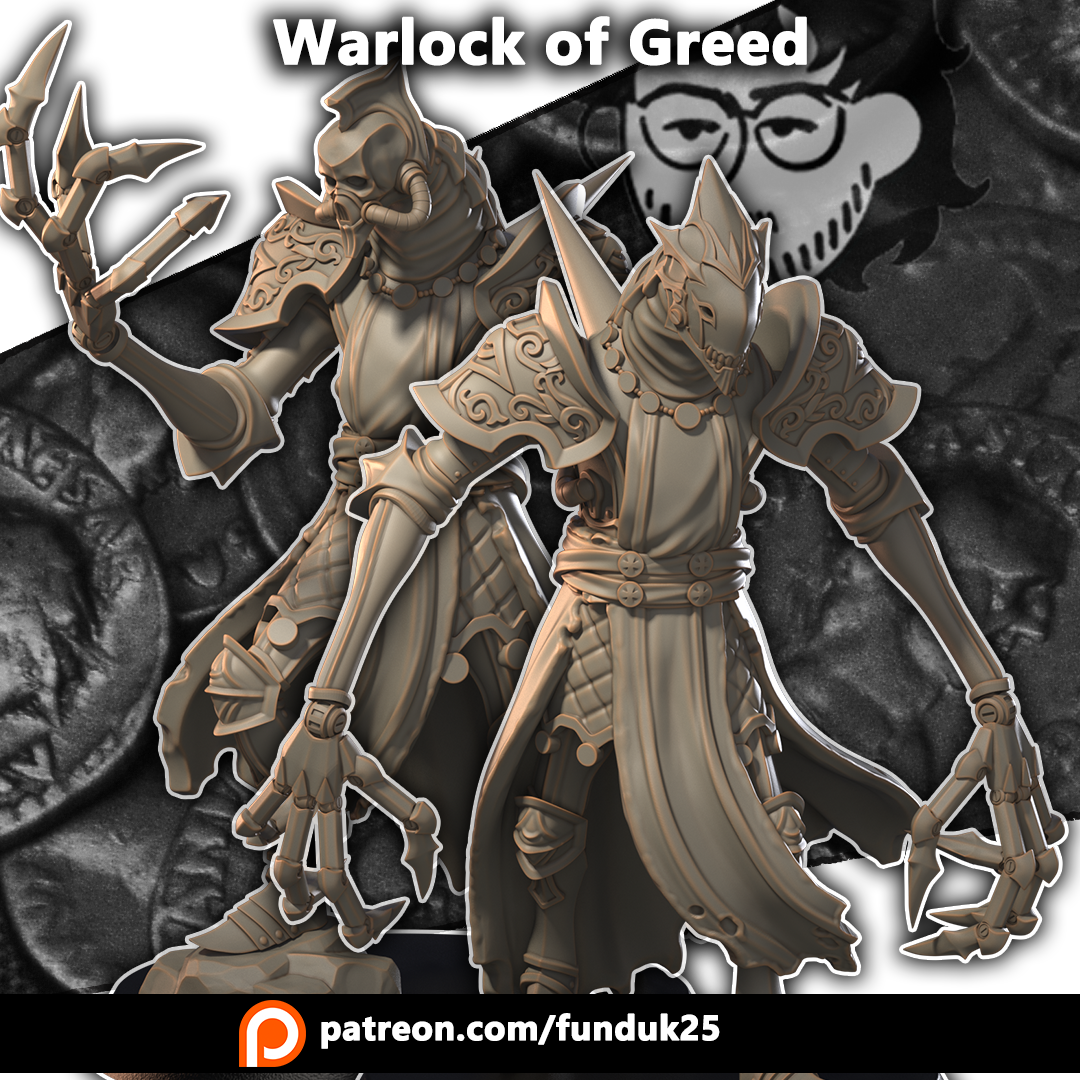 Warlock of Greed by Dimomodel - 3D printed Grimdark Miniature