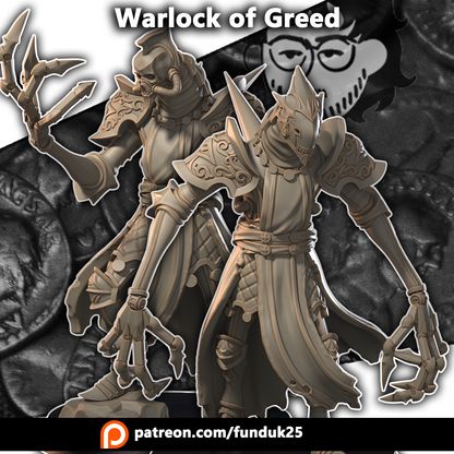 Warlock of Greed by Dimomodel - 3D printed Grimdark Miniature