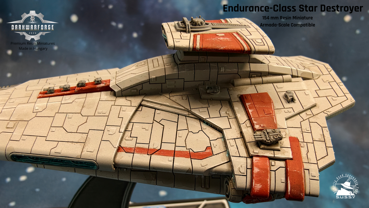Endurance-class Battle Carrier resin miniature, left side close-up