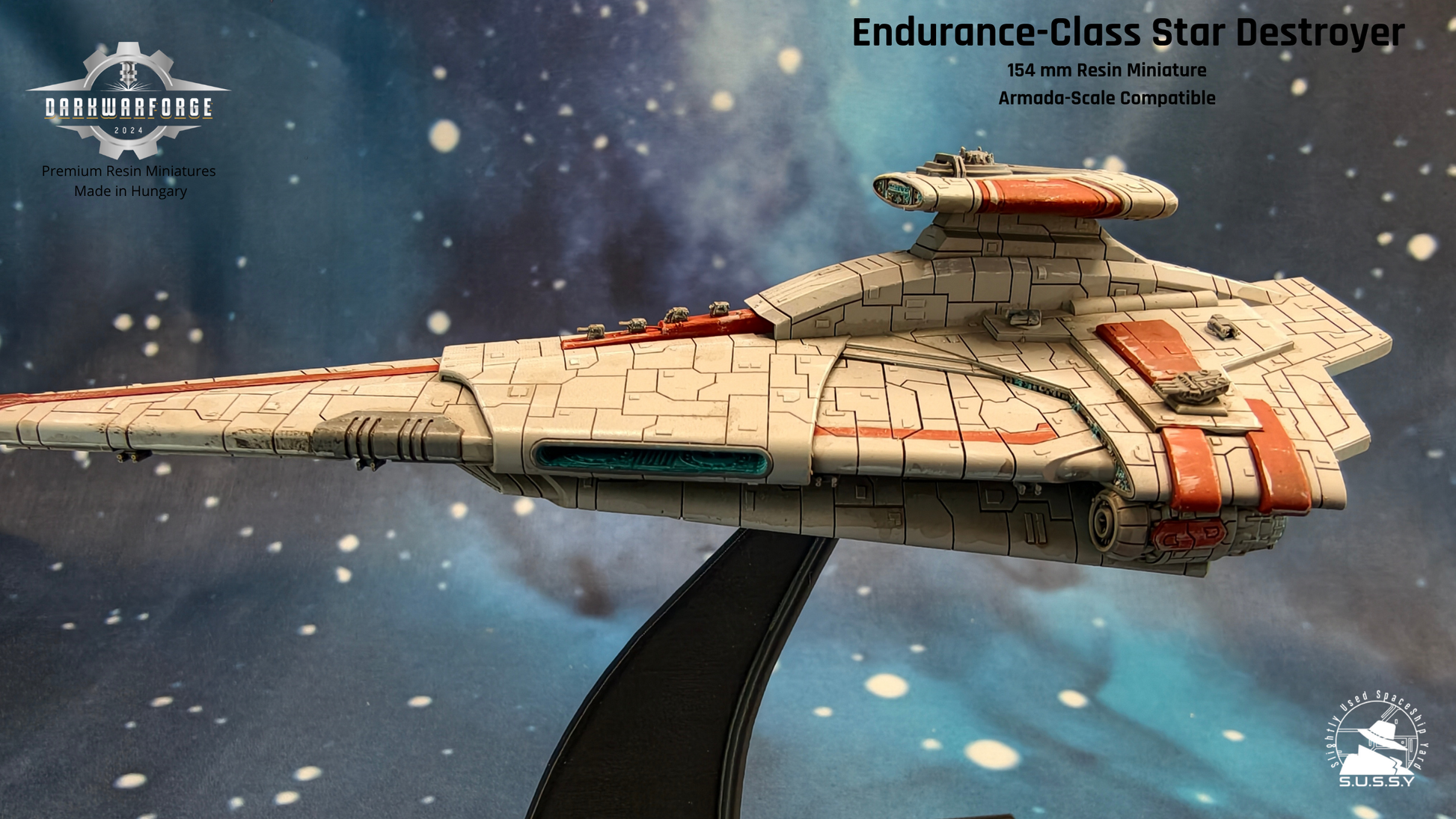 Endurance-class Battle Carrier resin miniature, left side view
