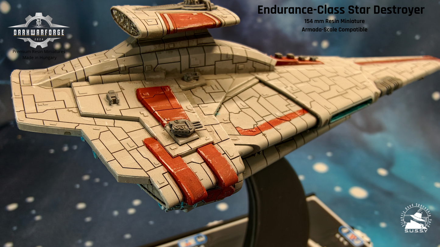 Endurance-class Battle Carrier resin miniature, right side close-up