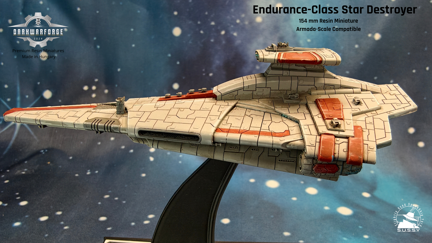 Endurance-class Fleet Carrier resin miniature,  left side close-up