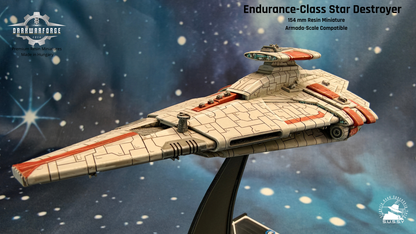Endurance-class Fleet Carrier resin miniature,  left side view