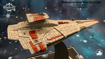 Endurance-class Fleet Carrier resin miniature, right side close-up
