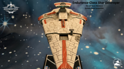 Endurance-class Fleet Carrier resin miniature, front close-up