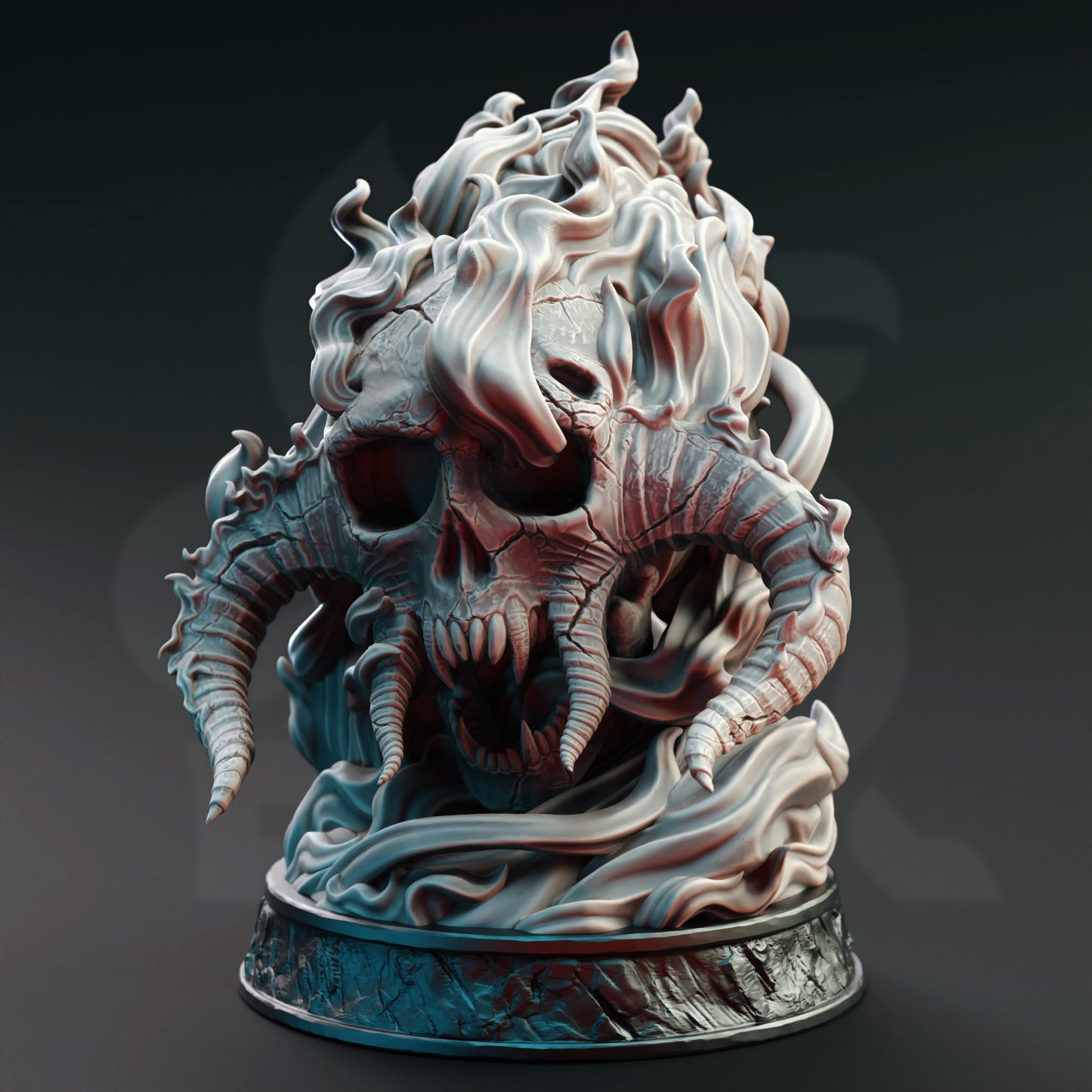Giant Flaming Infernal Skull | DM Stash | D&D