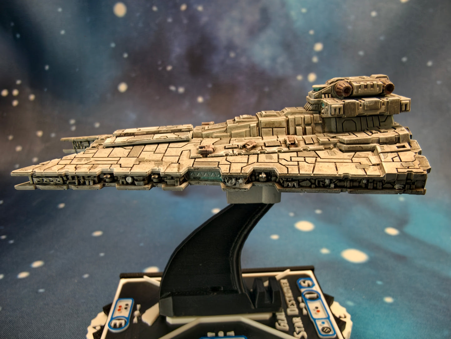 Gladiator-Class Star Destroyer Compatible with Star Wars Armada scale games left side close-up