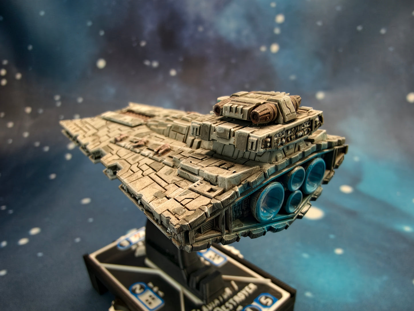 Gladiator-Class Star Destroyer Compatible with Star Wars Armada scale games left thrusters close-up